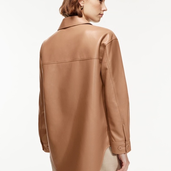Aritzia - The Ganna Vegan Leather Jacket (XS) (Oversized) (Brown) - Picture 5 of 10
